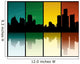 Grunge Silhouette of Detroit Wall Mural
