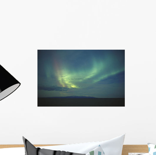 Northern Lights Over Cook Inlet & Mt Susitna Sc Alaska Scenic Wall Mural