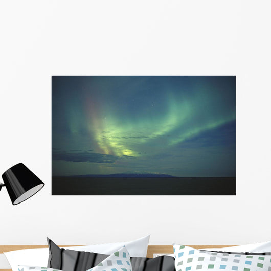 Northern Lights Over Cook Inlet & Mt Susitna Sc Alaska Scenic Wall Mural