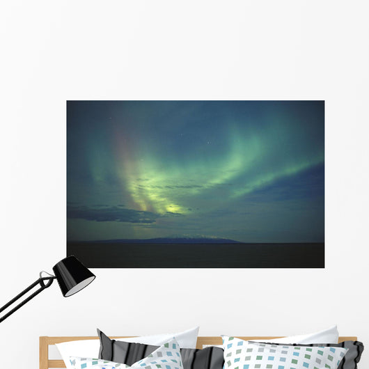 Northern Lights Over Cook Inlet & Mt Susitna Sc Alaska Scenic Wall Mural