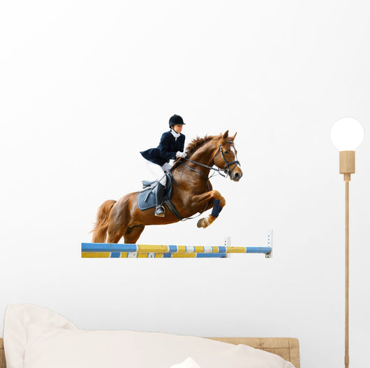 Young Girl Jumping with Wall Decal