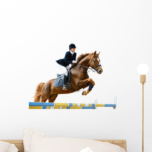 Young Girl Jumping with Wall Decal