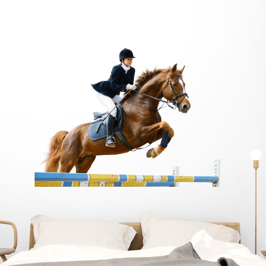 Young Girl Jumping with Wall Decal