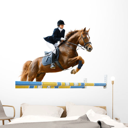Young Girl Jumping with Wall Decal