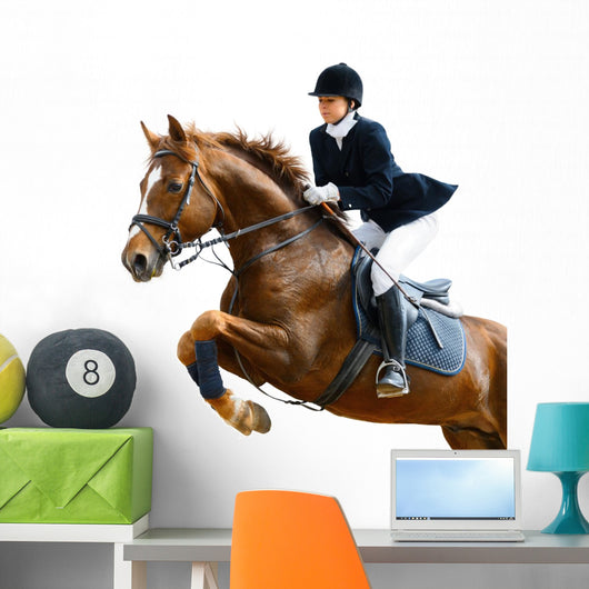 Young Girl Jumping with Wall Decal