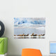 Harbor Seals Rest On An Iceberg With Dawes Glacier Wall Mural