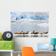 Harbor Seals Rest On An Iceberg With Dawes Glacier Wall Mural