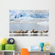 Harbor Seals Rest On An Iceberg With Dawes Glacier Wall Mural