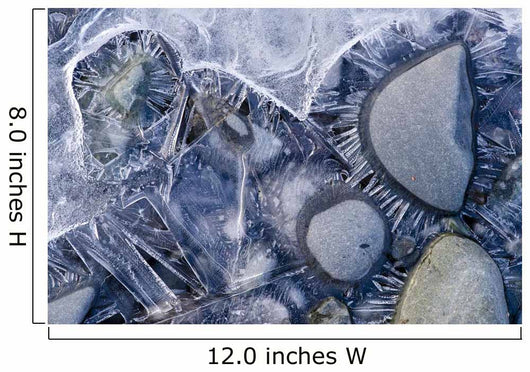 Close Up Of Small Rocks Frozen In Ice Wall Mural