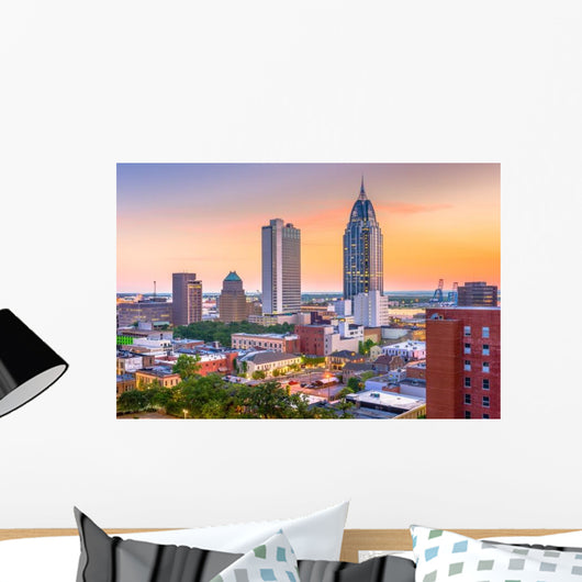 Mobile Alabama Usa Skyline Wall Decal