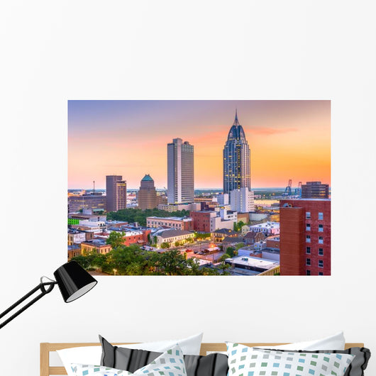 Mobile Alabama Usa Skyline Wall Decal