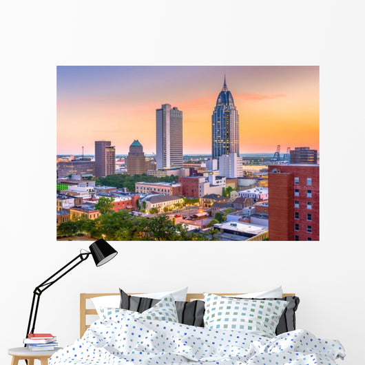 Mobile Alabama Usa Skyline Wall Decal