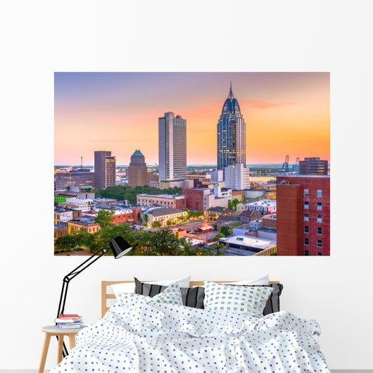 Mobile Alabama Usa Skyline Wall Decal