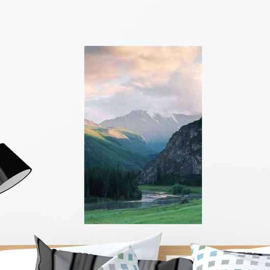 Aestival Landscape against Fog Wall Decal