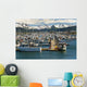 Scenic View Of The Homer Small Boat Harbor With The Kenai Mountains Wall Mural