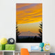Sunset Clouds Blaze Orange Over Iliamna Volcano As Seen From The Hills Wall Mural