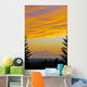 Sunset Clouds Blaze Orange Over Iliamna Volcano As Seen From The Hills Wall Mural