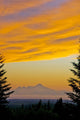Sunset Clouds Blaze Orange Over Iliamna Volcano As Seen From The Hills Wall Mural
