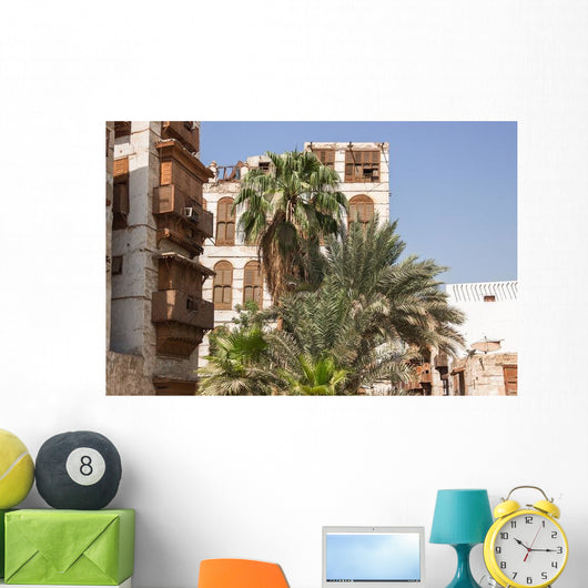 Old Arabian Wooden Houses Wall Decal