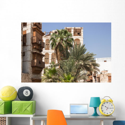 Old Arabian Wooden Houses Wall Decal