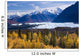 View Of Matanuska Glacier With Golden Autumnal Aspen Trees Wall Mural
