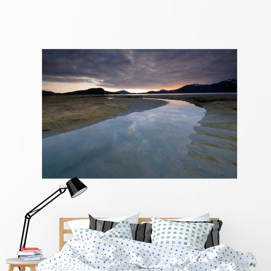 Evening Sky Reflects On The Incoming Tide At Harntey Bay Near Cordova Wall Mural
