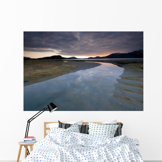 Evening Sky Reflects On The Incoming Tide At Harntey Bay Near Cordova Wall Mural
