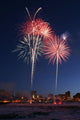 Fur Rondy Fireworks Over Anchorage, Southcentral, Alaska, Winter Wall Mural