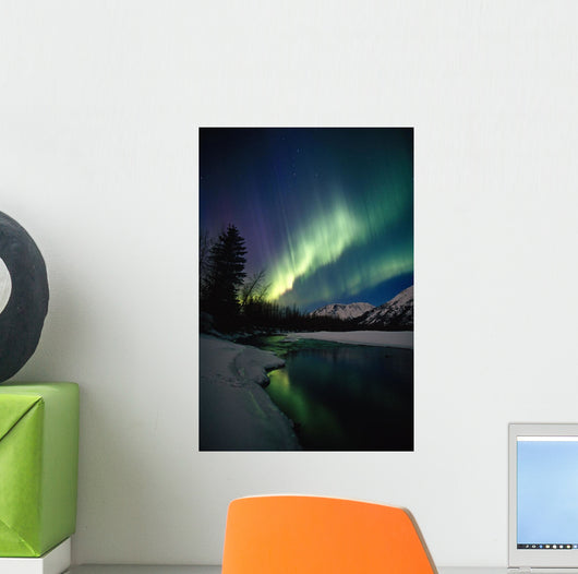 Northern Lights Over Portage River Valley Sc Alaska Wall Mural