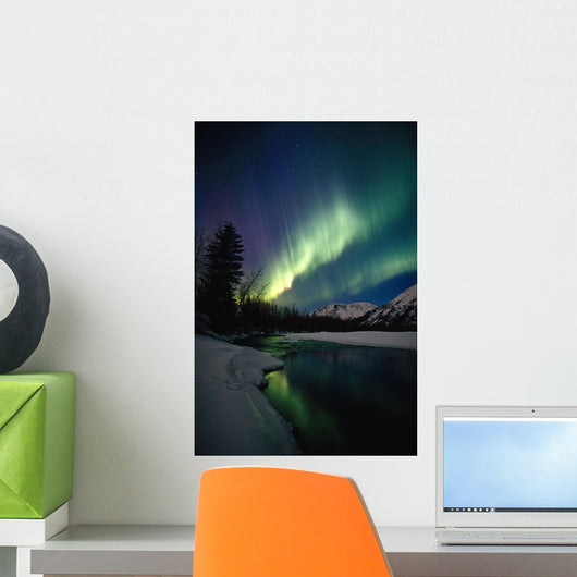 Northern Lights Over Portage River Valley Sc Alaska Wall Mural