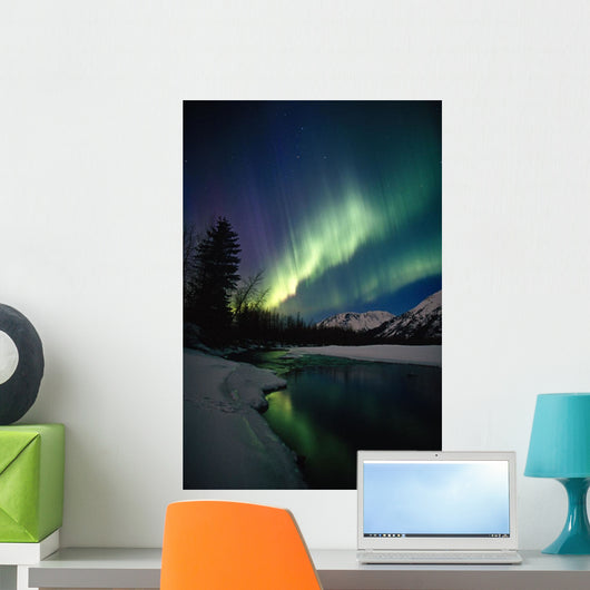 Northern Lights Over Portage River Valley Sc Alaska Wall Mural