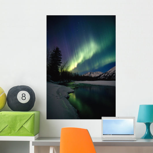 Northern Lights Over Portage River Valley Sc Alaska Wall Mural