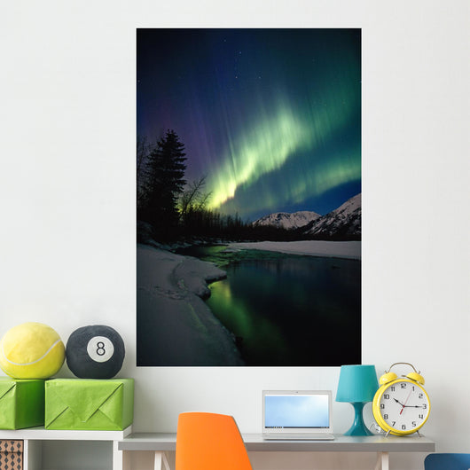 Northern Lights Over Portage River Valley Sc Alaska Wall Mural