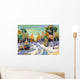 Winter road to wood Wall Mural