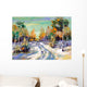 Winter road to wood Wall Mural