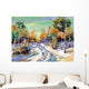 Winter road to wood Wall Mural