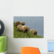 Brown Bear Sow And Cubs Eating Sedge Grasses In Hallo Bay Wall Mural