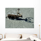 View Overlooking A Bull Caribou As It Crosses A River Wall Mural