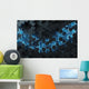 Black and Blue Hexagons Wall Decal