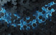 Black and Blue Hexagons Wall Decal
