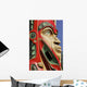 Close Up Of A Face On A Traditional Haida Totem Carving In Ketchikan Wall Mural