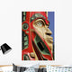 Close Up Of A Face On A Traditional Haida Totem Carving In Ketchikan Wall Mural