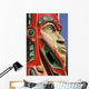 Close Up Of A Face On A Traditional Haida Totem Carving In Ketchikan Wall Mural