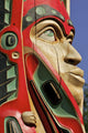 Close Up Of A Face On A Traditional Haida Totem Carving In Ketchikan Wall Mural