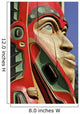 Close Up Of A Face On A Traditional Haida Totem Carving In Ketchikan Wall Mural