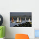 Sailboats Race In Competition Near Ketchikan, Alaska During Summer Wall Mural