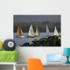 Sailboats Race In Competition Near Ketchikan, Alaska During Summer Wall Mural