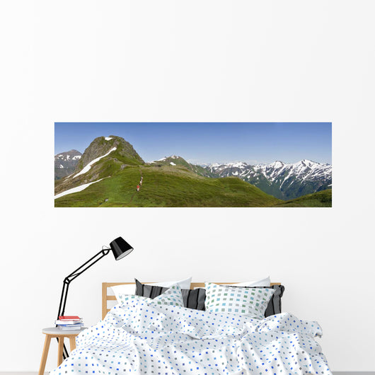 Three Hikers Walk Mt Wall Decal