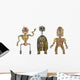 Hand Drawn Rusty Robots Wall Decal Sticker Set