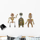 Hand Drawn Rusty Robots Wall Decal Sticker Set